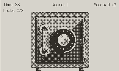 Actual gameplay screen showing a safe dial in Hard mode